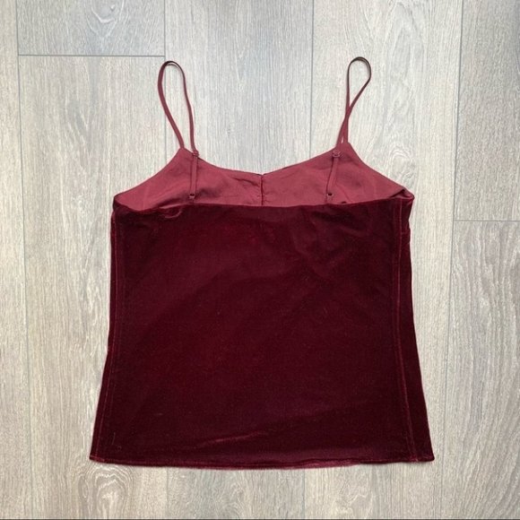 Revolve L'Academie Velvet Cami Blouse Top Button Front Red Size  Small - Picture 11 of 12